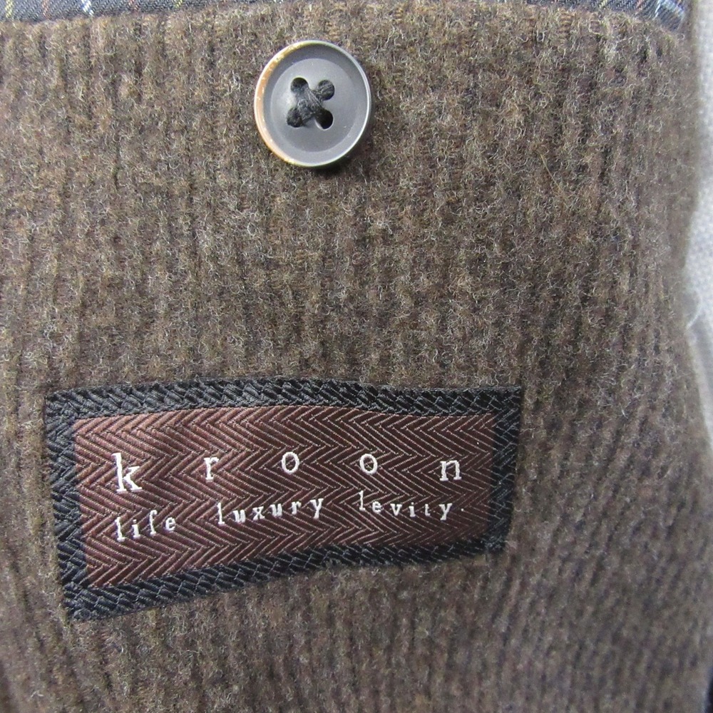 Kroon Tweed Sport Coat 46L 3 Button Brown Textured Stripe Unstructured 2 Vent - Picture 7 of 11